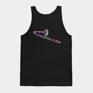 Trombone Silhouette: Rainbow Swirl Tank Top